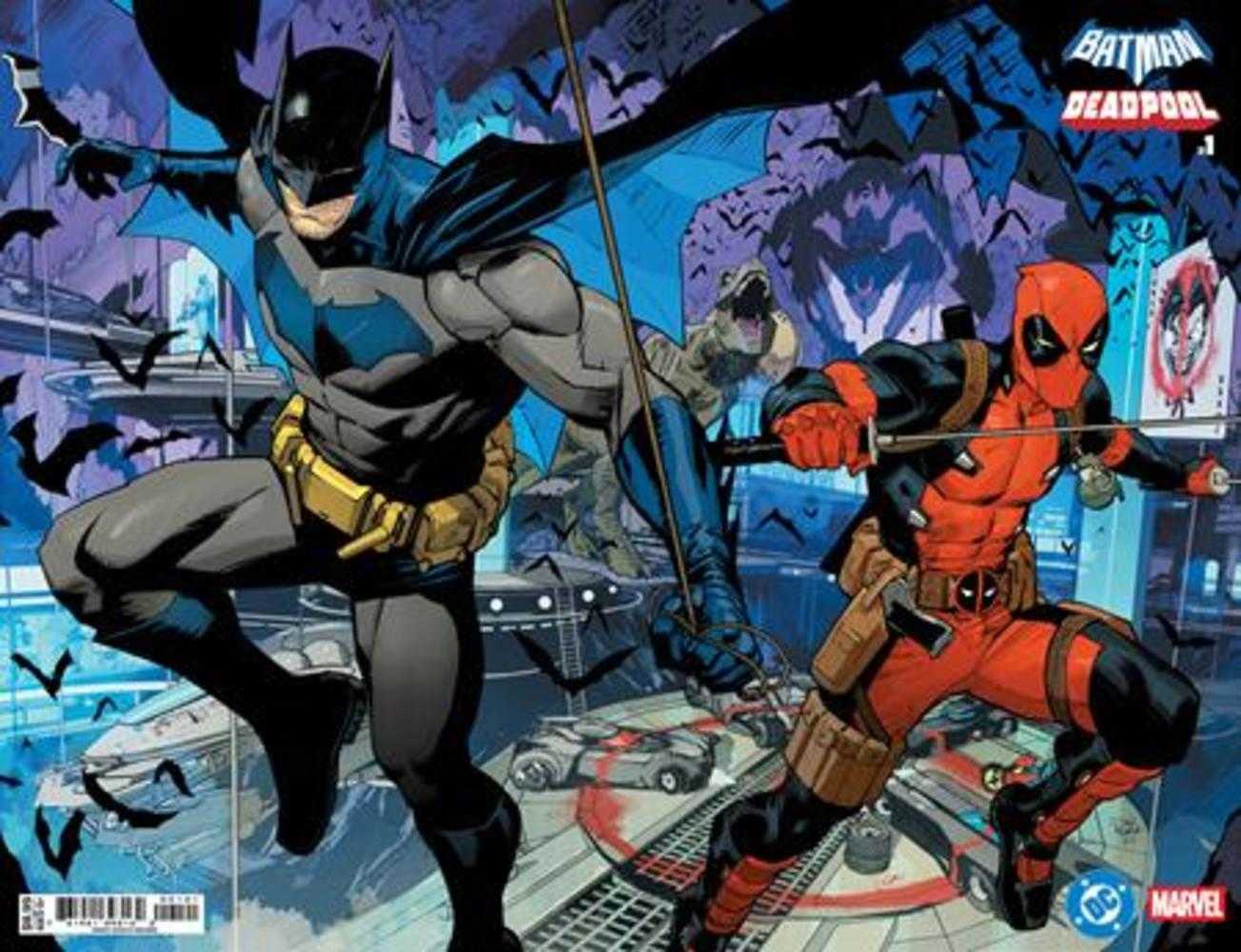DC Marvel Batman Deadpool #1 (One Shot) Cover B Dan Mora Batman Deadpool Wraparound Card Stock Variant