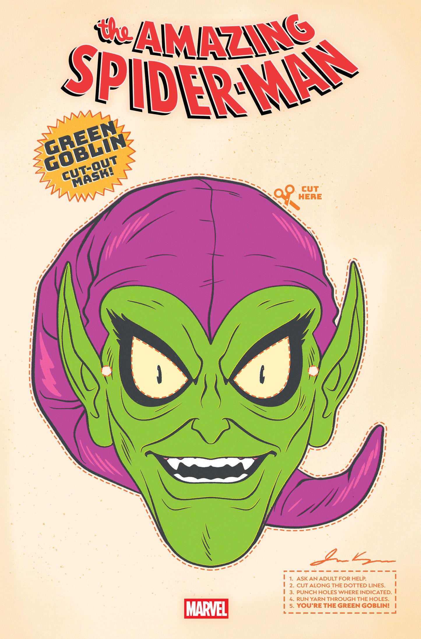 Vintage-style poster of the Green Goblin with 'The Amazing Spider-Man' title above.