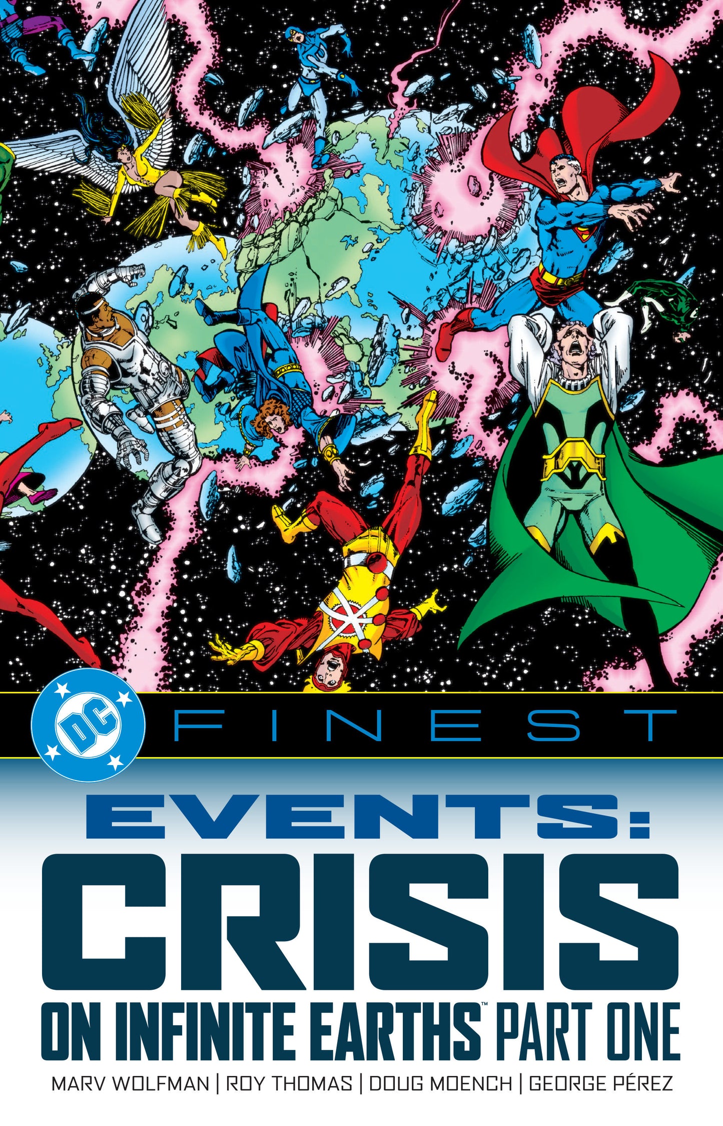 Comic book cover featuring DC superheroes with a colorful layout and 'DC Finest' logo.