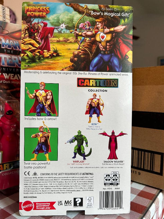 Cartoon collection packaging with characters and branding on a table.