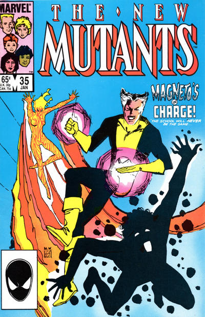 Comic book cover of 'The New Mutants' featuring Magneto and other characters.