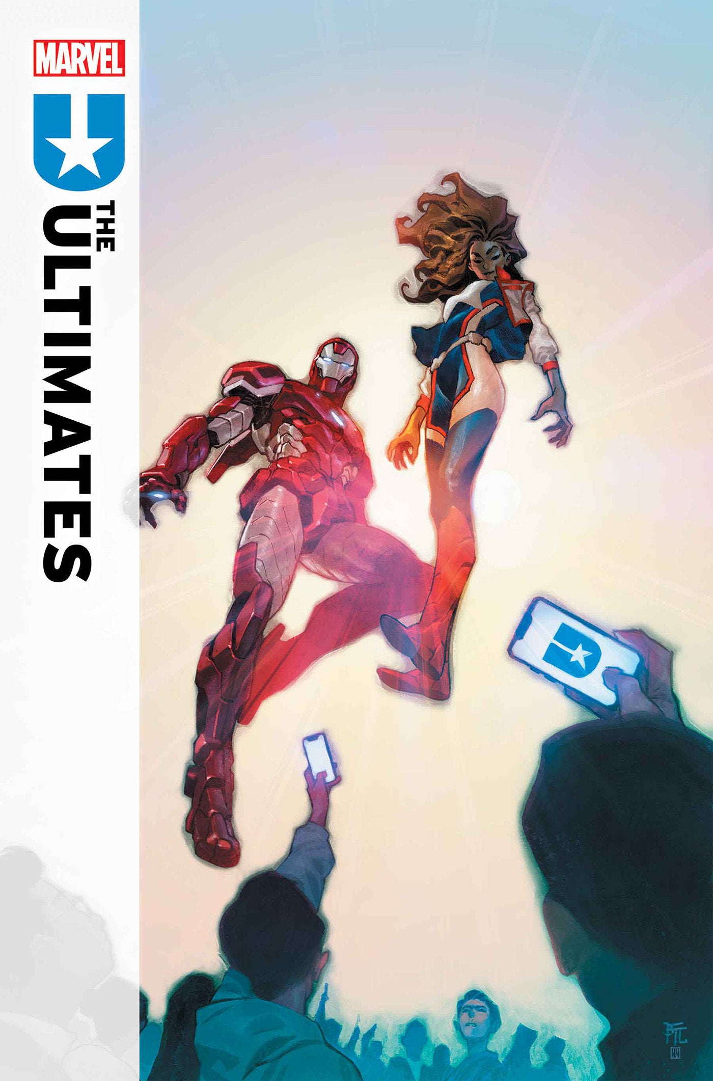 Comic book cover featuring Marvel characters with a smartphone and medical cross symbol.