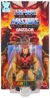 Cartoon Classics Masters of the Universe Grizzloraction figure on a blue card with packaging