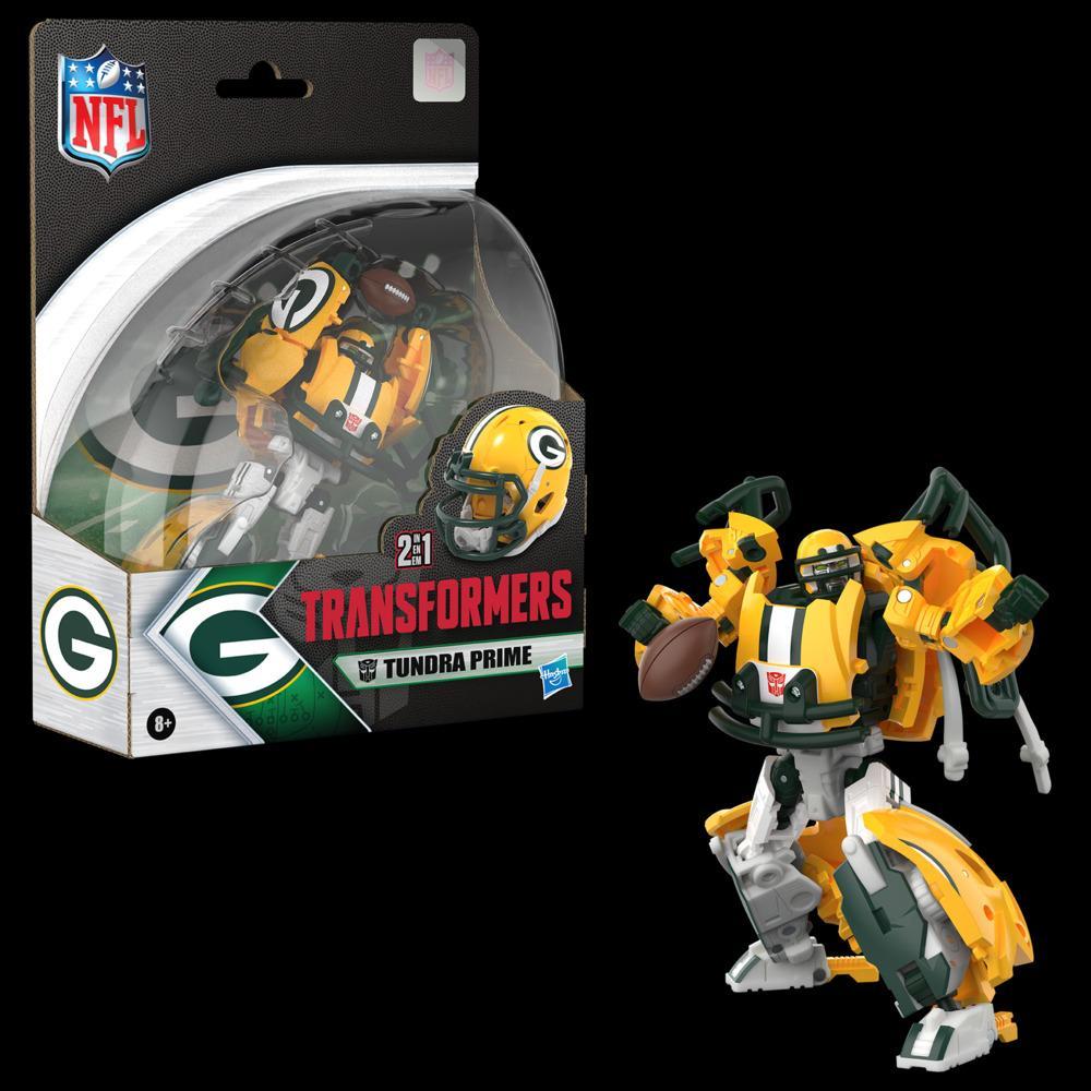 Transformers NFL Green Bay Packers Tundra Prime 5.5-Inch Action Figure Changes from Robot to Helmet