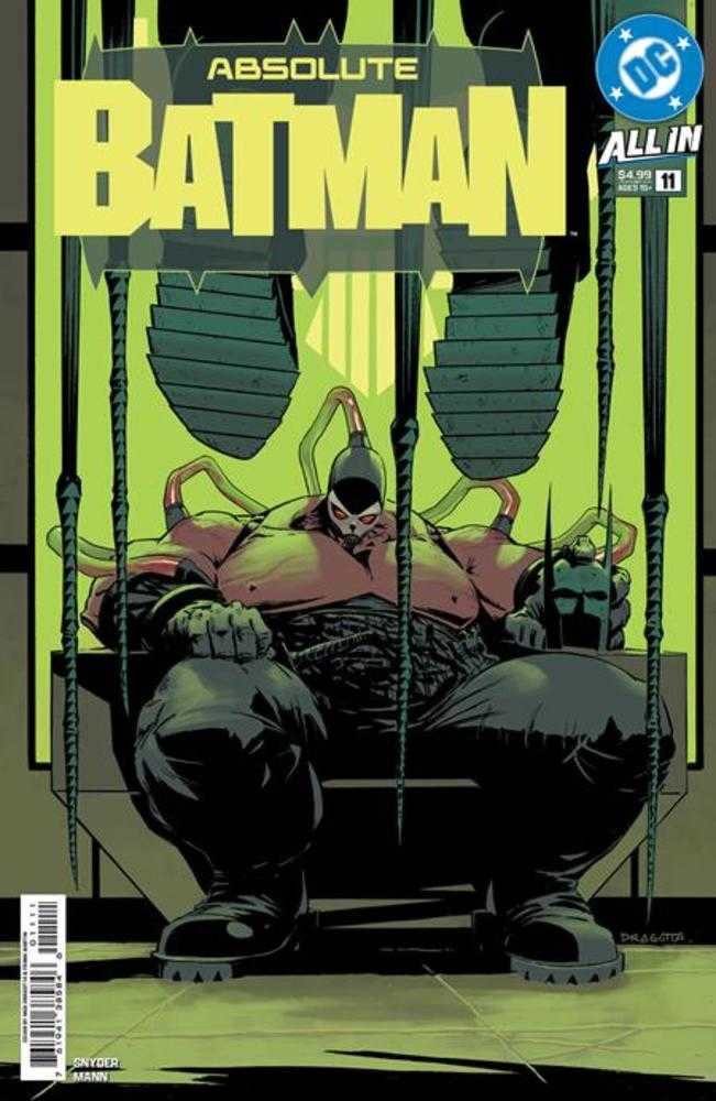 Comic book cover of 'Absolute Batman' with a character in a dark room.
