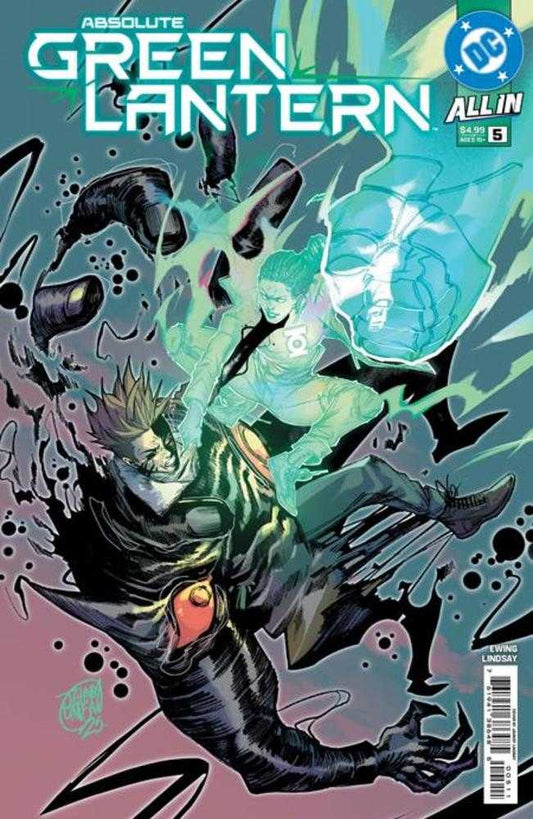 Comic book cover of Absolute Green Lantern featuring a character with green energy and a logo in the corner.