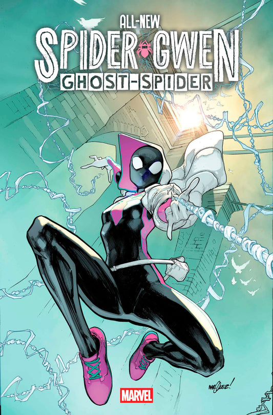 Comic book cover featuring Spider-Gwen in a dynamic pose with Marvel logo.