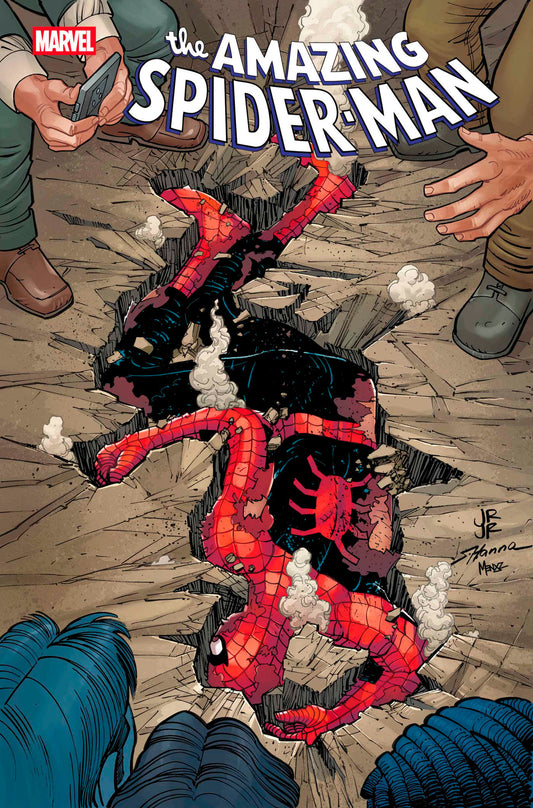Comic book cover of 'The Amazing Spider-Man' with Spider-Man in a web-like pose.