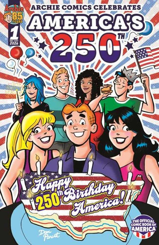Comic book cover celebrating America's 250th birthday with Archie characters.