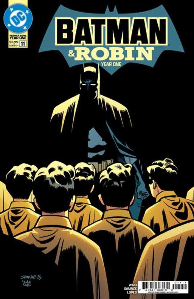 Comic book cover featuring Batman and Robin with a dark background