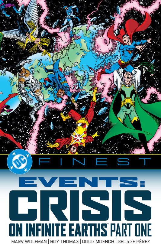 Comic book cover featuring DC superheroes with a colorful layout and 'DC Finest' logo.