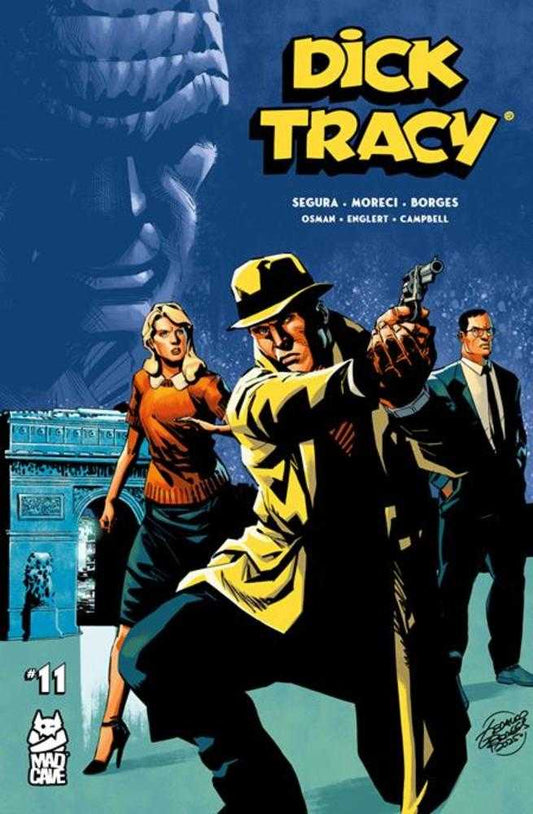 Comic book cover featuring Dick Tracy with a blue background