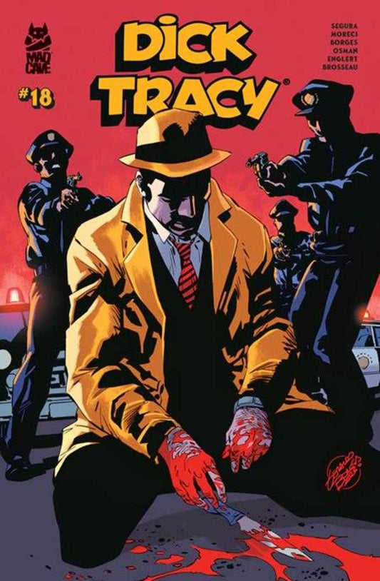 Comic book cover featuring Dick Tracy with police officers in the background
