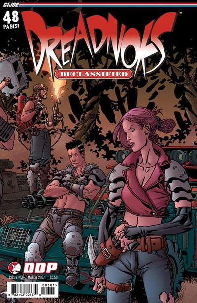 Comic book cover featuring characters in a gritty, action-oriented scene with text 'Dreadnoks Declassified' and 'G.I. Joe'.