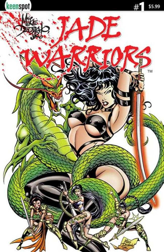 Comic book cover of 'Jade Warriors' featuring a woman with a snake and other characters.