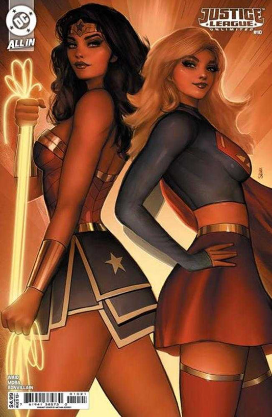 Comic book cover featuring two superheroines from Justice League