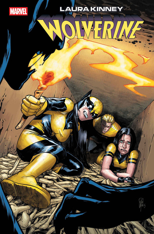 Comic book cover featuring Wolverine and other characters with flames in the background