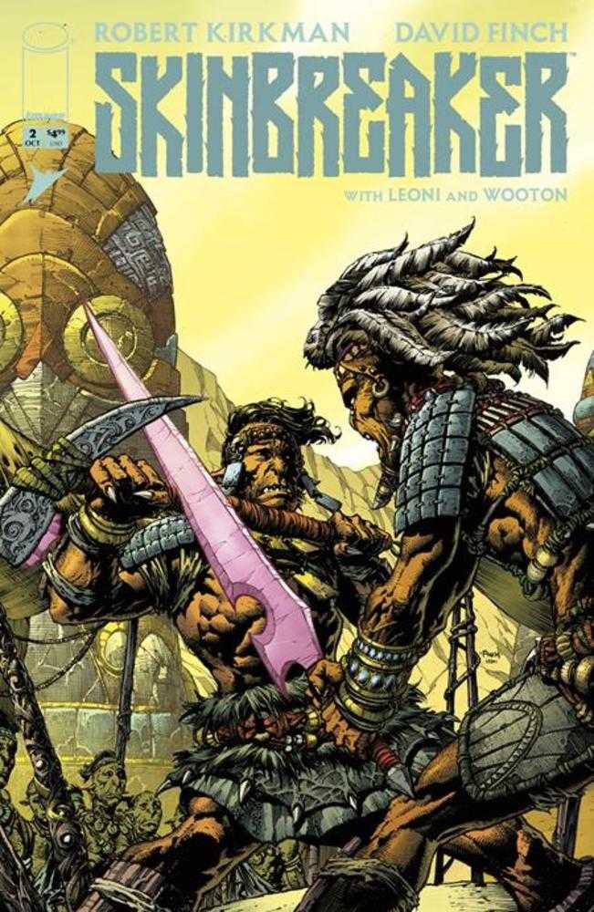 Comic book cover of 'Skinbreaker' featuring two warriors in a battle scene.