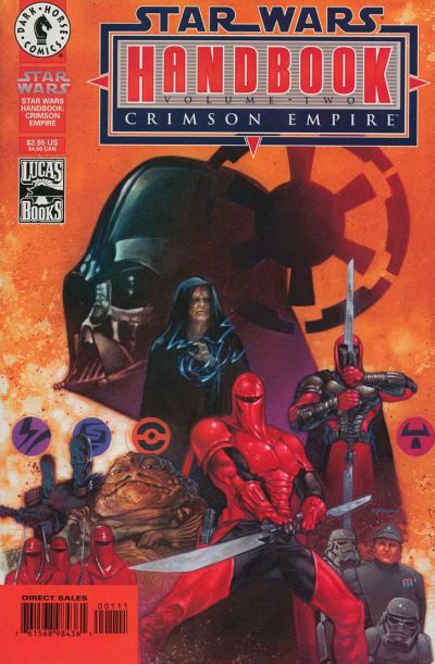 Comic book cover of 'Star Wars Handbook: Crimson Empire' with characters and logo.