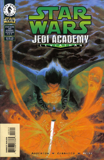 Comic book cover of 'Star Wars Jedi Academy: Leviathan' with a character holding a lightsaber.