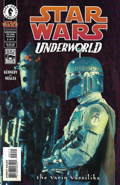 Comic book cover of 'Star Wars Underworld' featuring a character in a helmet and another figure.