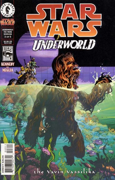 Comic book cover of 'Star Wars Underworld' featuring a creature underwater.