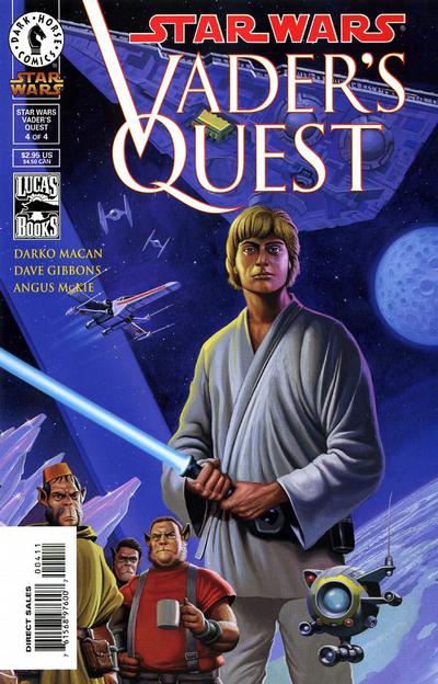 Comic book cover of 'Star Wars: Vader's Quest' featuring Luke Skywalker and other characters.