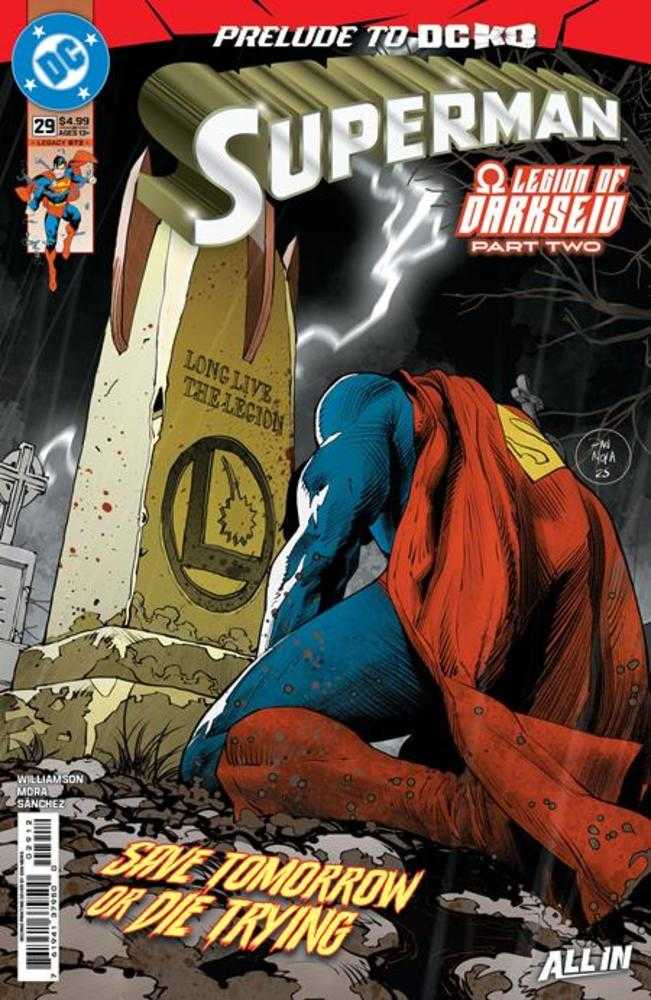 Superman comic book cover with character and text