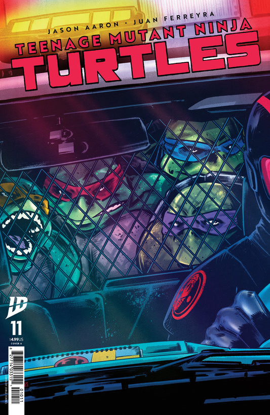 Comic book cover featuring Teenage Mutant Ninja Turtles with a dark, urban background.