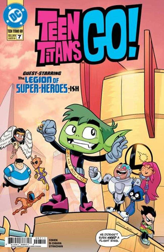 Comic book cover featuring Teen Titans Go! with a colorful background