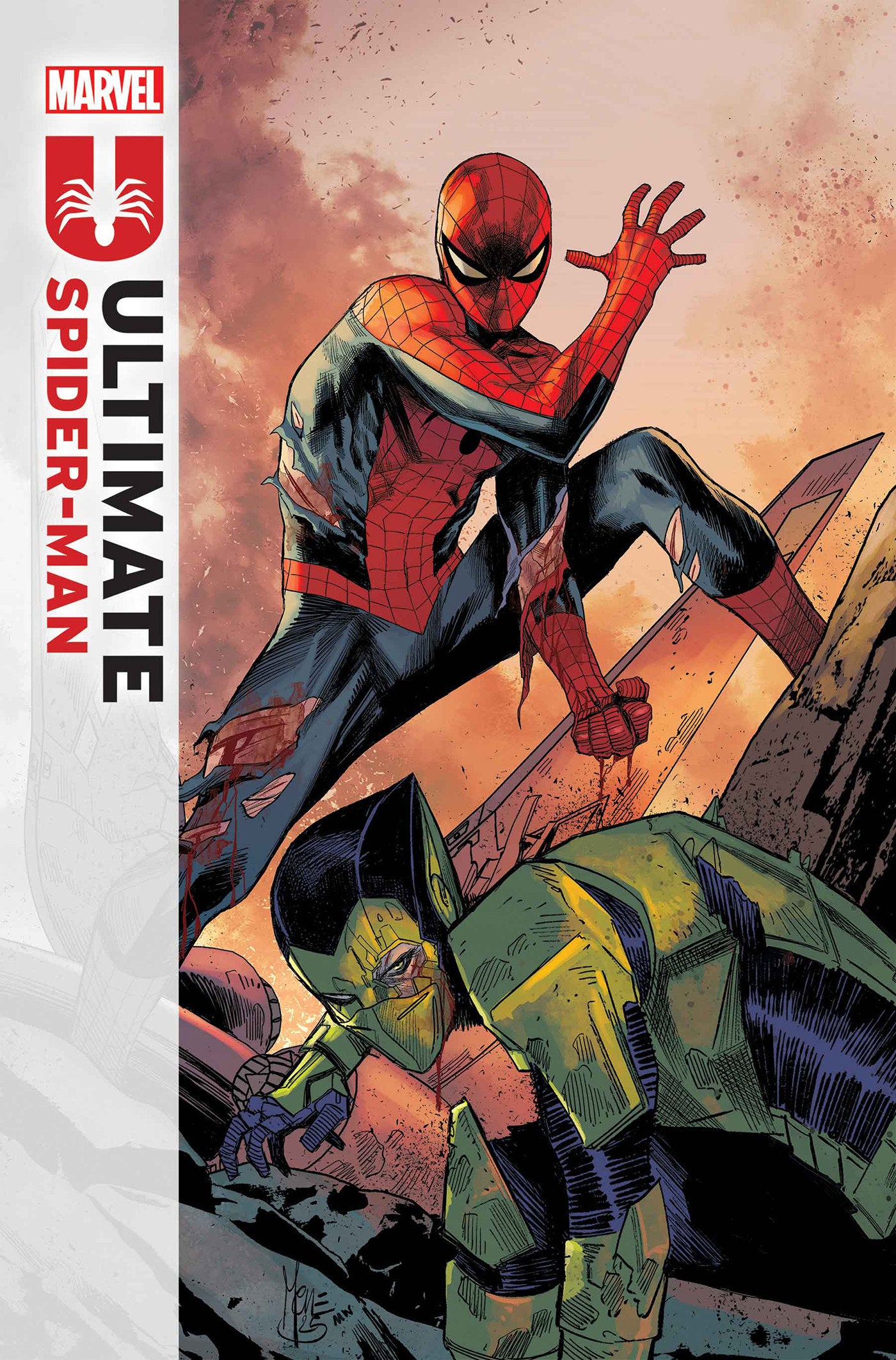 Comic book cover featuring Spider-Man and Green Goblin with Marvel logo.