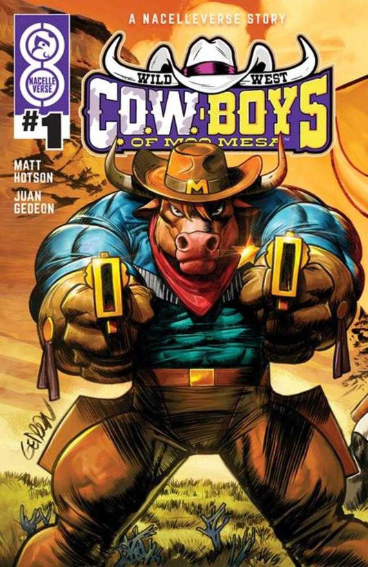 Comic book cover of 'Wild West Cowboys of Mesquite' with a bull character in cowboy attire.