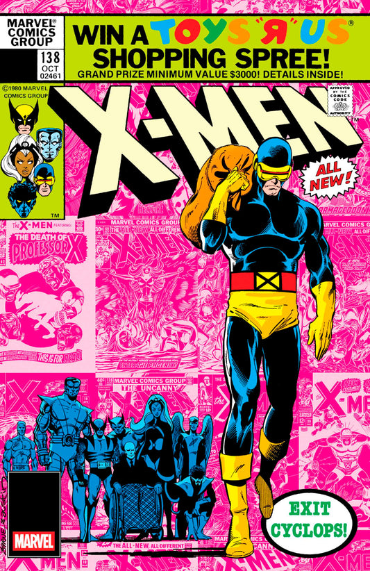 Comic book cover featuring X-Men with promotional text for a shopping spree.